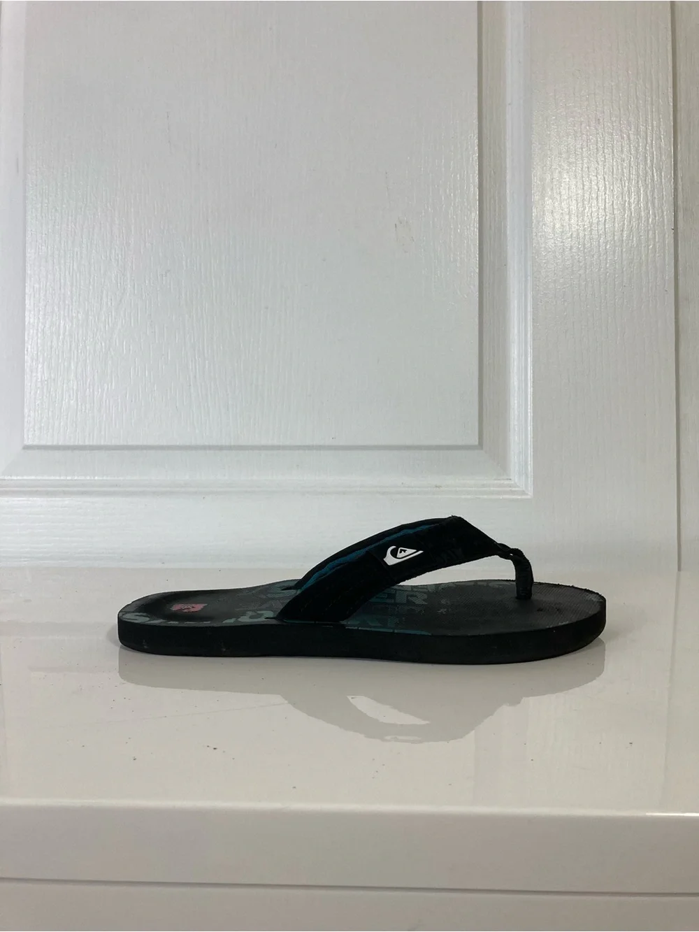 QUIKSILVER Sandals Men 10 Blue Logo Thong